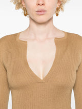 Max Mara V - neck ribbed jumper - LISKAFASHION