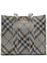 medium check knitted tote bag - LISKAFASHION