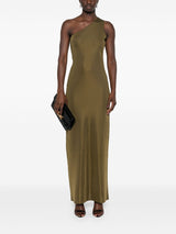 one - shoulder silk maxi dress - LISKAFASHION