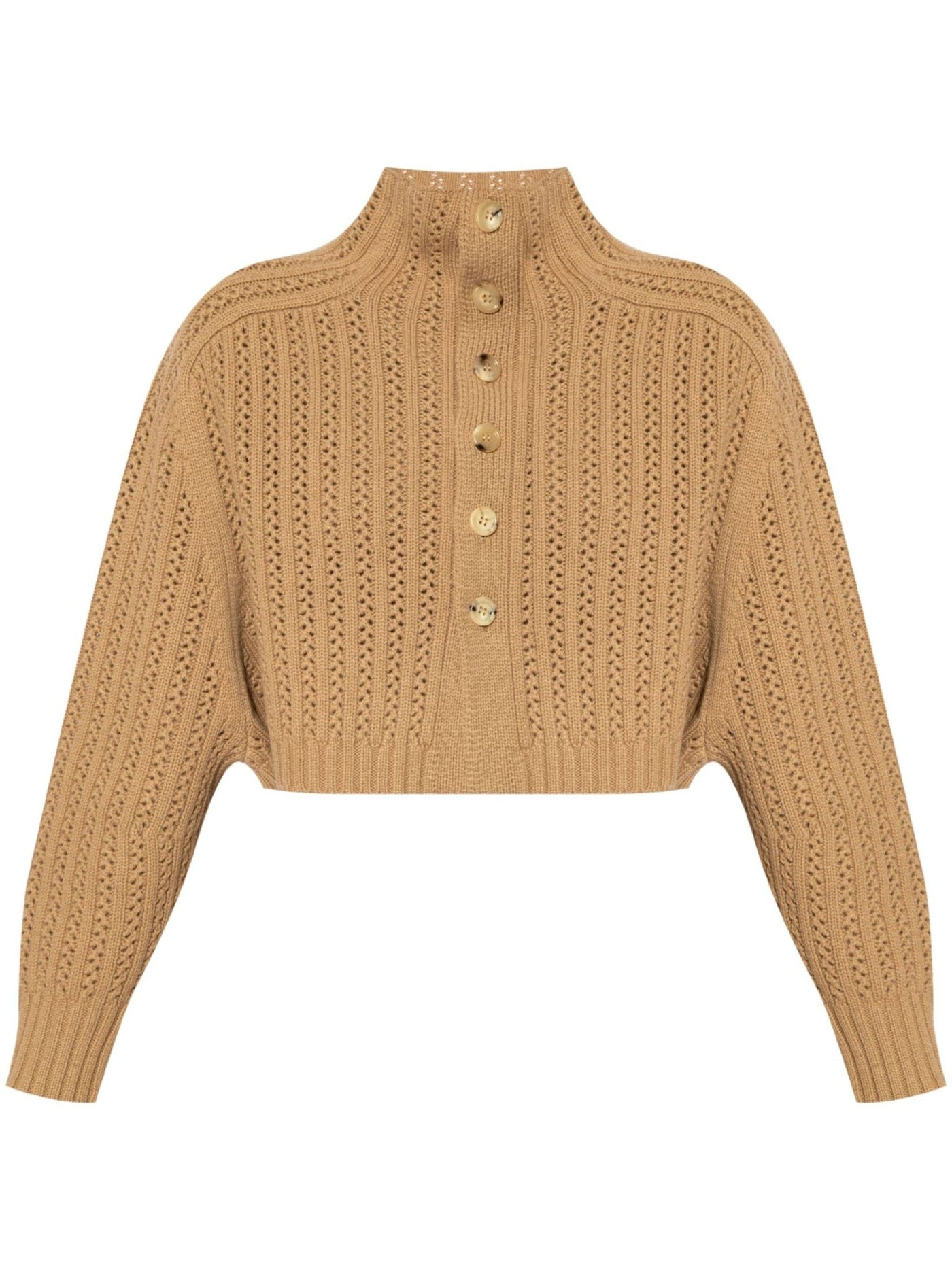 perforated-knit cropped cardigan – LISKAFASHION