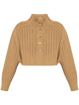 perforated - knit cropped cardigan - LISKAFASHION