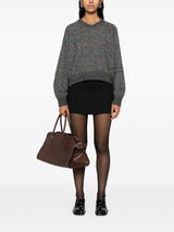 sequin - embellished V - neck jumper - LISKAFASHION