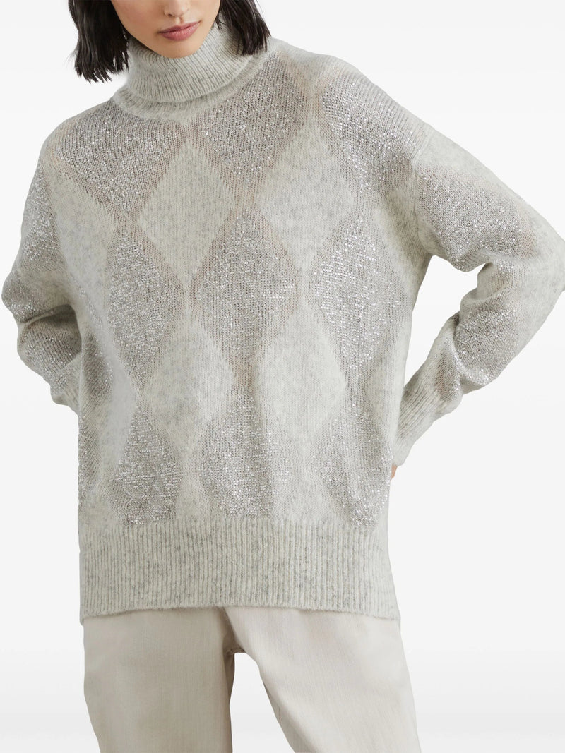 sequined roll - neck jumper - LISKAFASHION