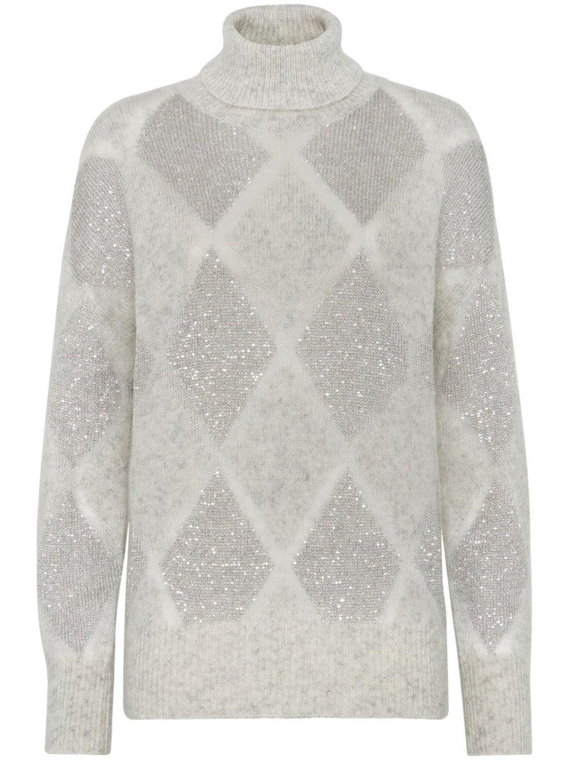 sequined roll - neck jumper - LISKAFASHION