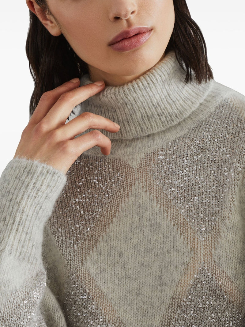 sequined roll - neck jumper - LISKAFASHION