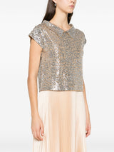 sequinned top silver - LISKAFASHION