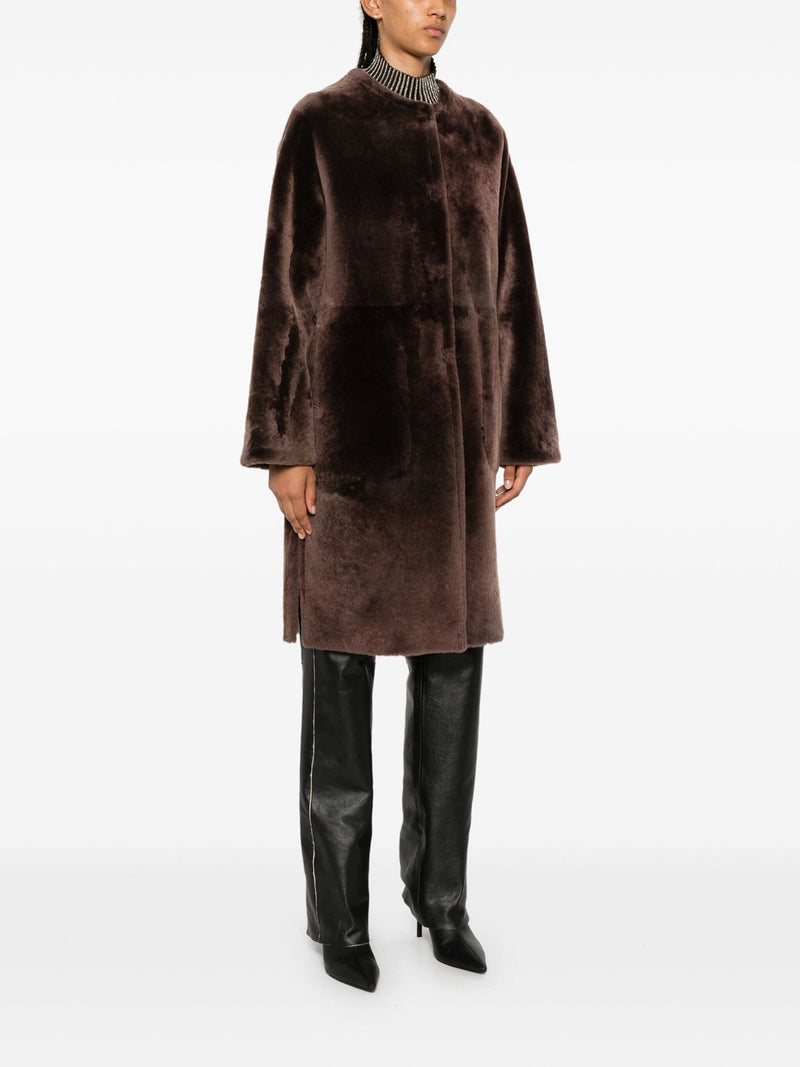 shearling coat - LISKAFASHION