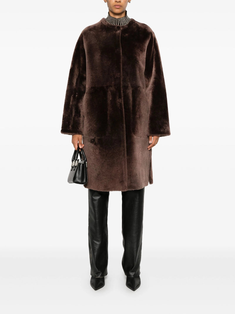 shearling coat - LISKAFASHION