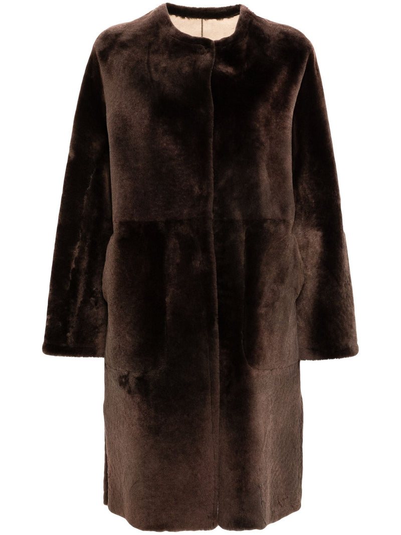 shearling coat - LISKAFASHION