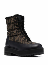 Signature FF - logo padded biker boots - LISKAFASHION