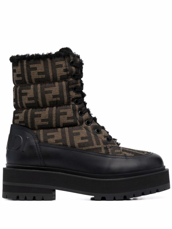 Signature FF - logo padded biker boots - LISKAFASHION