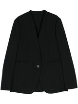 single - breasted scuba blazer - LISKAFASHION