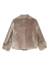 single - breasted shearling jacket - LISKAFASHION