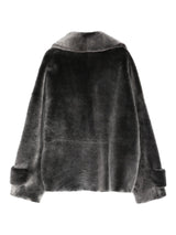 single - breasted shearling jacket - LISKAFASHION