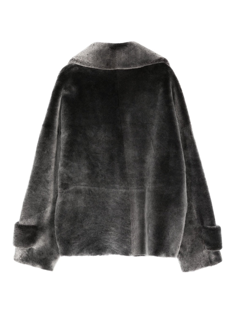 single - breasted shearling jacket - LISKAFASHION