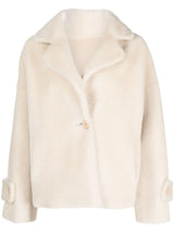 single - breasted shearling jacket - LISKAFASHION