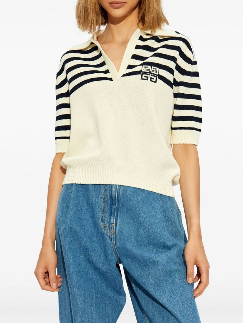 striped 4G knit polo - LISKAFASHION