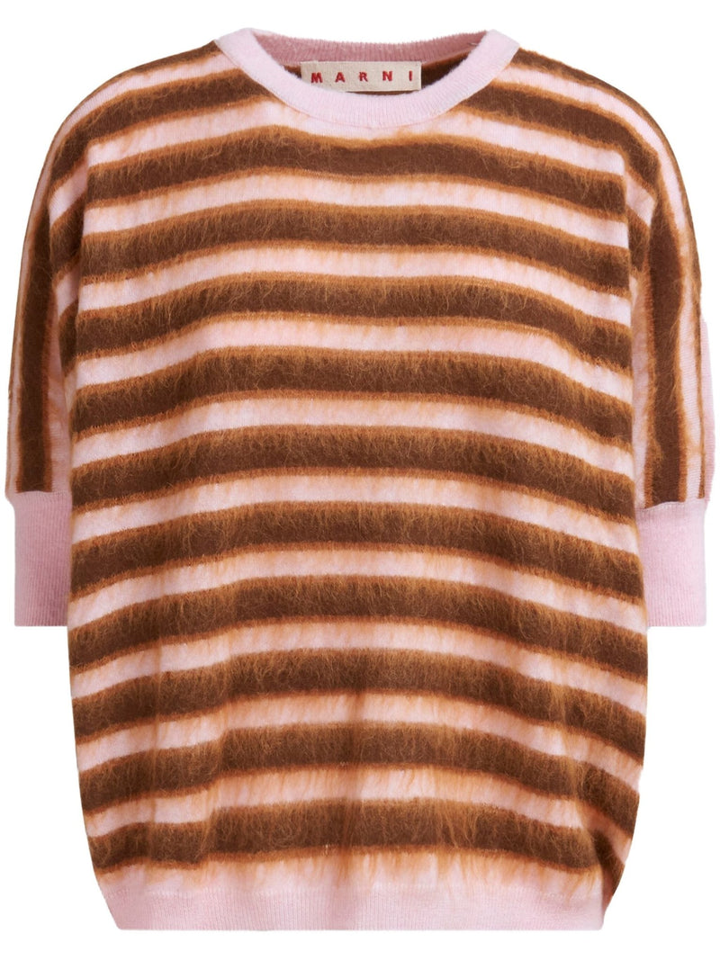 striped brushed wool jumper - LISKAFASHION