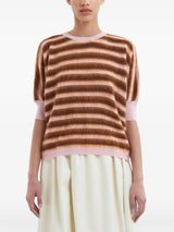 striped brushed wool jumper - LISKAFASHION