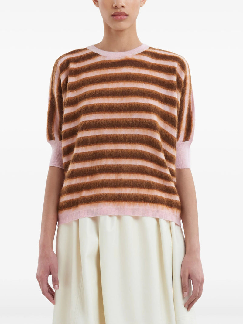 striped brushed wool jumper - LISKAFASHION