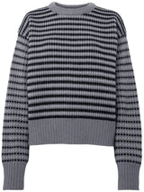 striped - jacquard wool sweater - LISKAFASHION