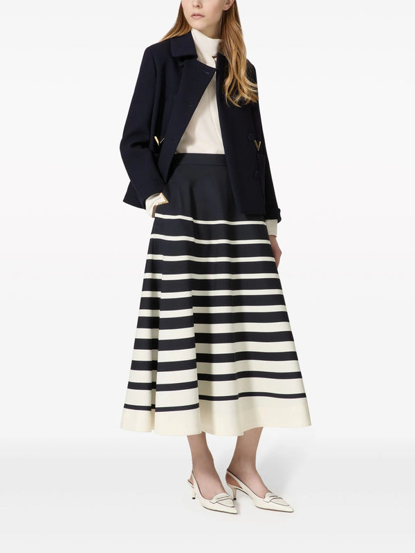 Valentino Garavani logo - plaque virgin wool - blend coat - LISKAFASHION