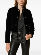 velvet cropped jacket - LISKAFASHION