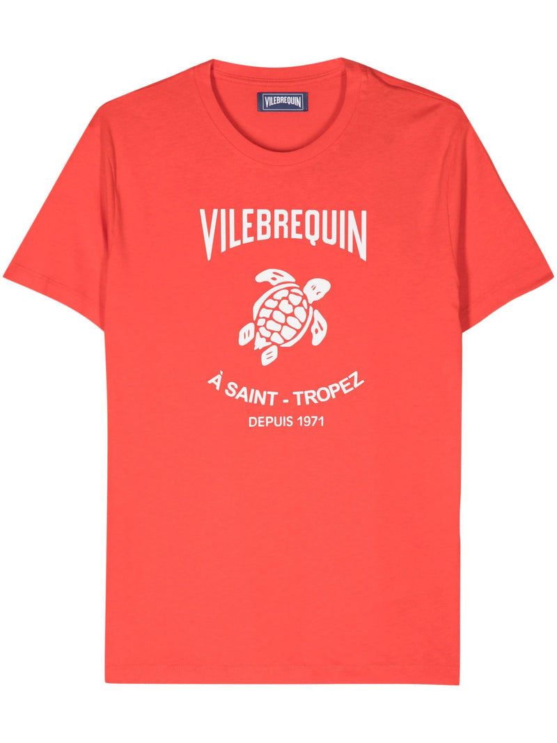 Vilebrequin logo-stamp cotton T-shirt - LISKAFASHION