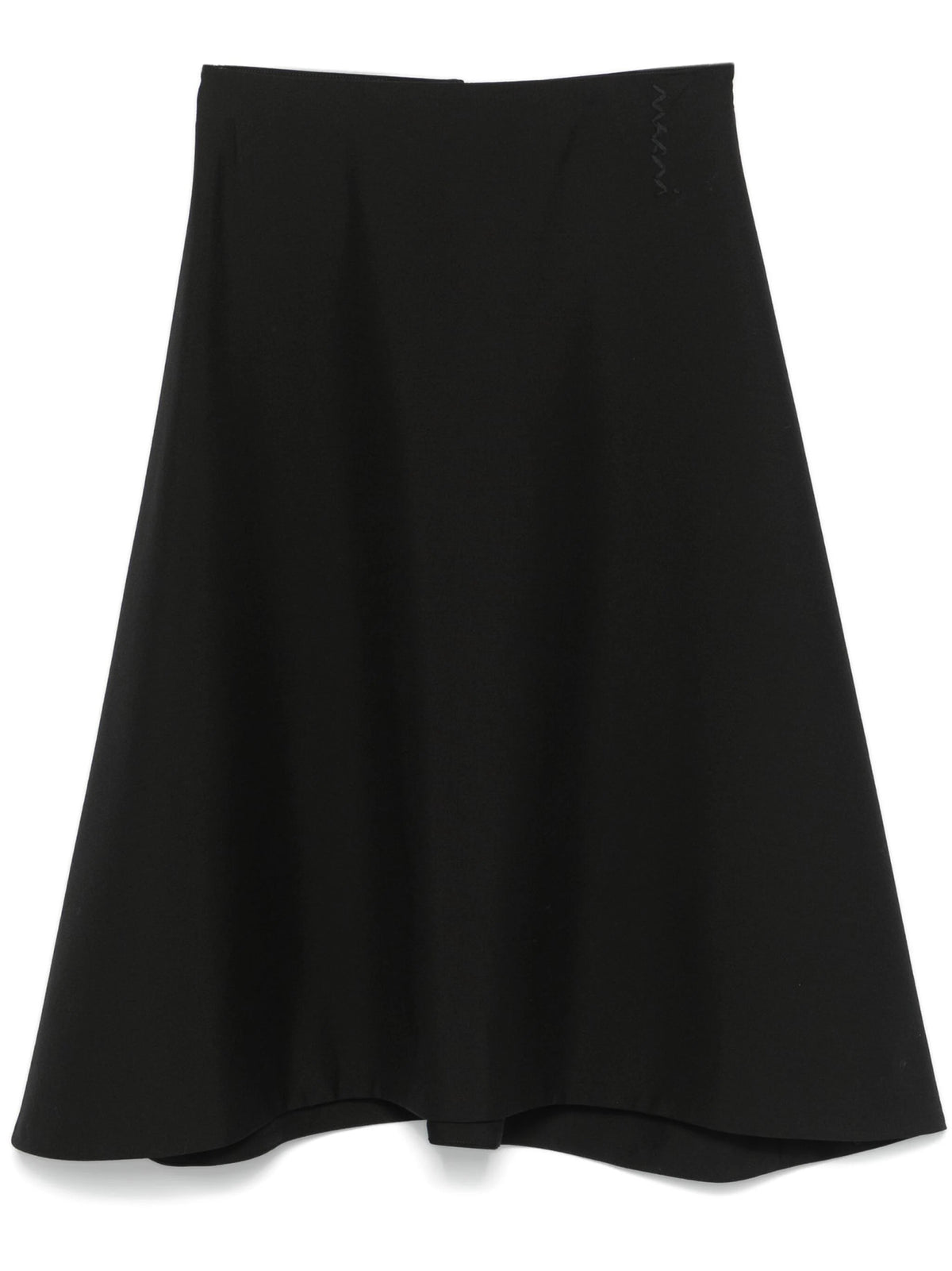 スカート Marni Midi Skirt In Cool Black Virgin Wool Marni Midi Skirt In Cool Black Virgin Wool With Exposed