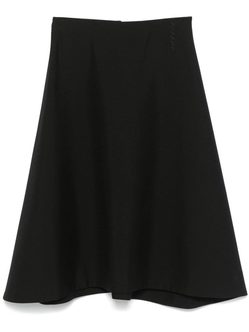 virgin - wool midi skirt - LISKAFASHION