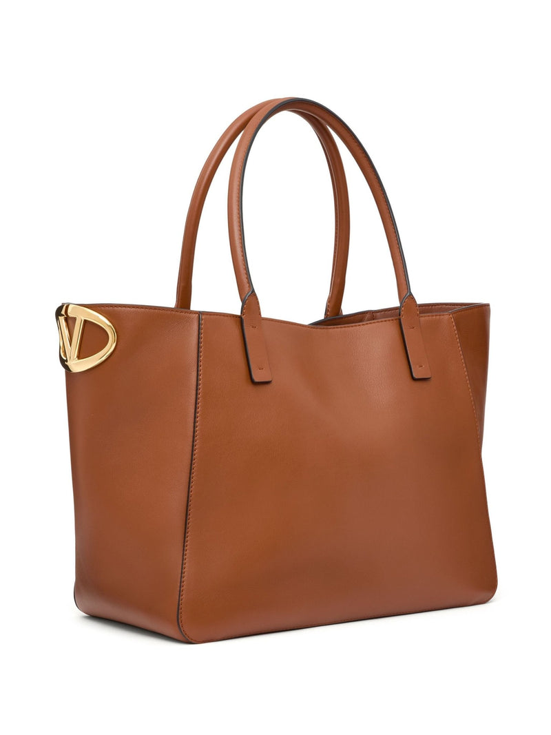 VLogo leather tote bag - LISKAFASHION