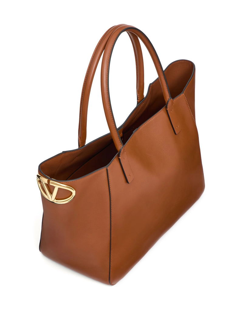 VLogo leather tote bag - LISKAFASHION