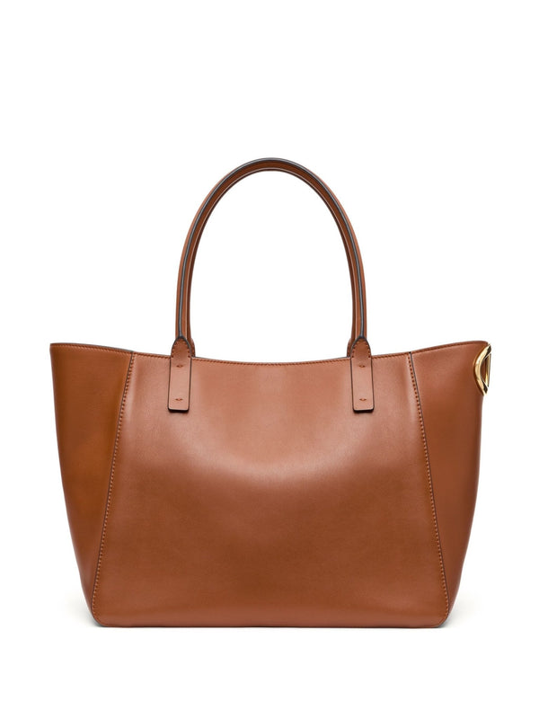 VLogo leather tote bag - LISKAFASHION