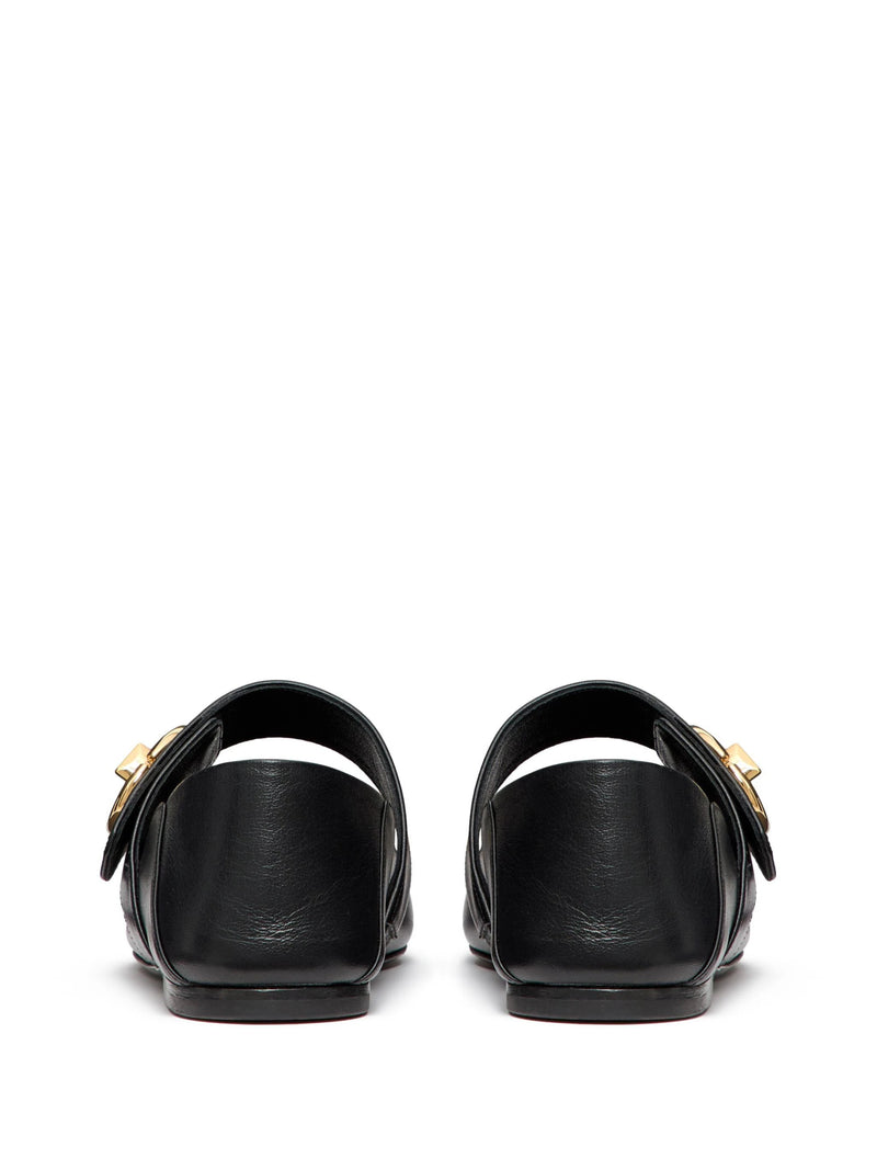 VLogo Moon leather loafers - LISKAFASHION