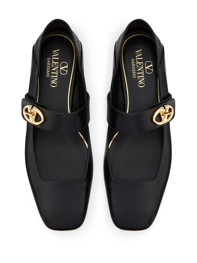 VLogo Moon leather loafers - LISKAFASHION