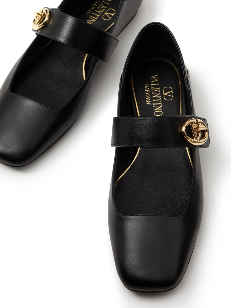 VLogo Moon leather loafers - LISKAFASHION