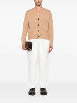 wool - cashmere v - neck cardigan - LISKAFASHION