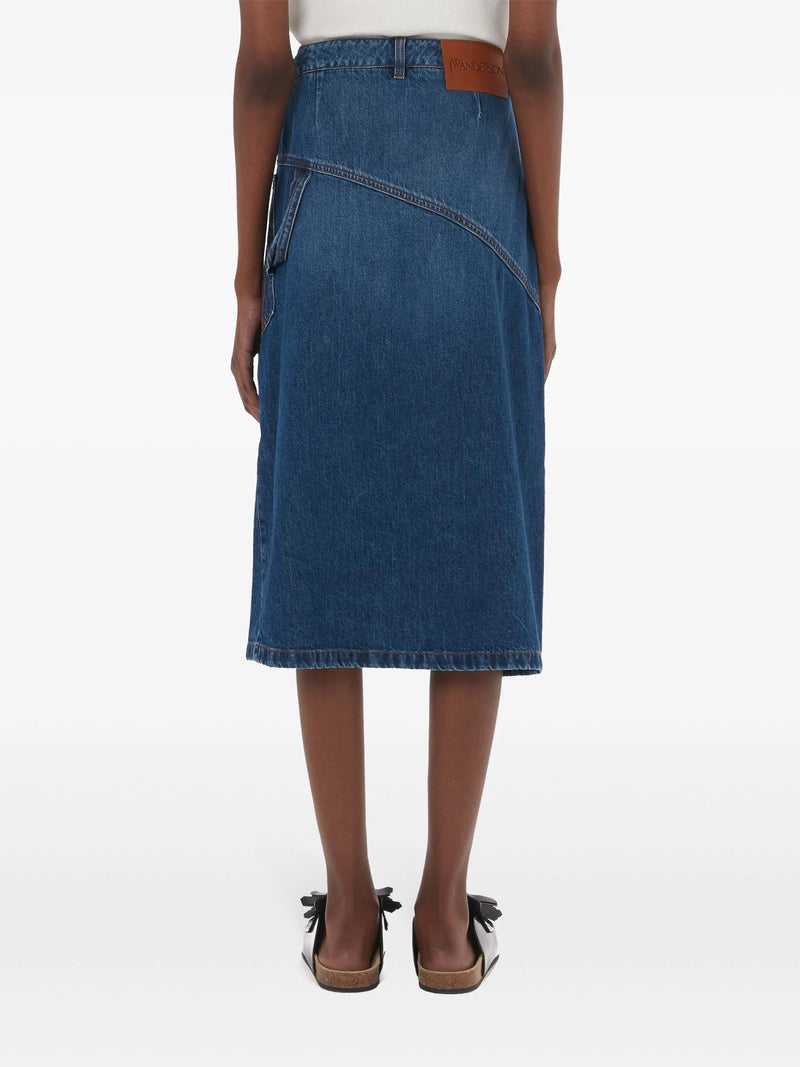 wrap - design denim skirt - LISKAFASHION