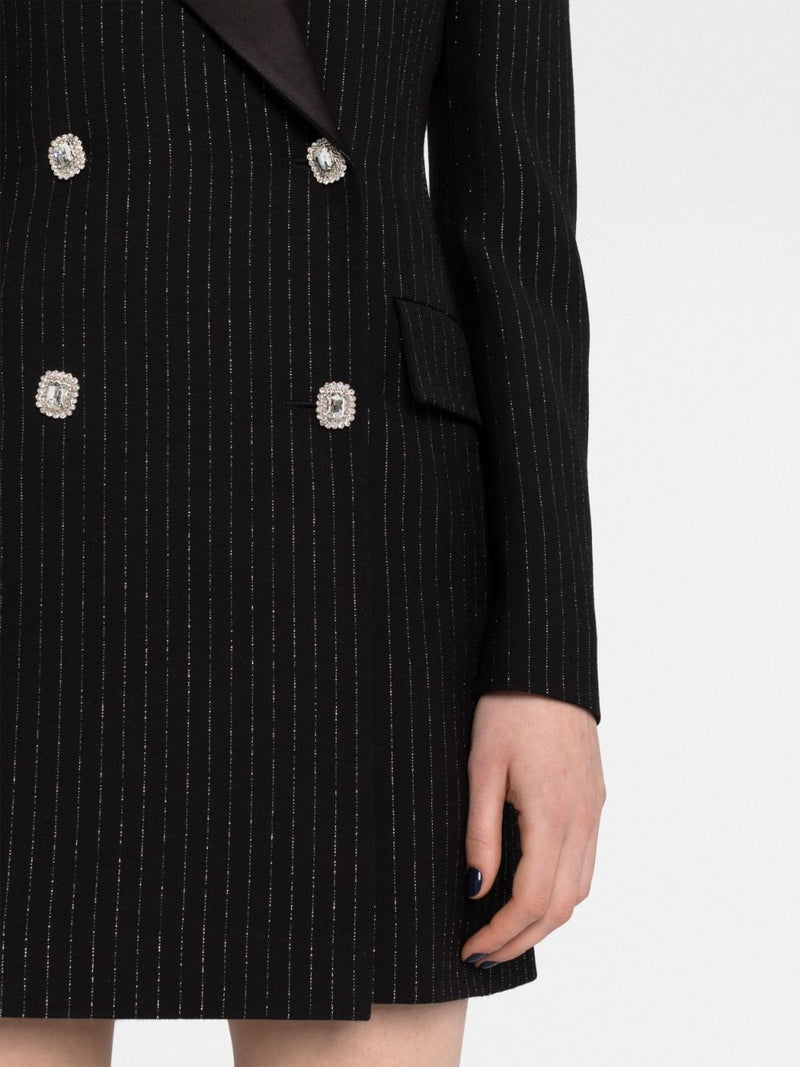 double-breasted pinstripe blazer dress LISKAFASHION double-breasted pinstripe blazer dress LISKAFASHION
