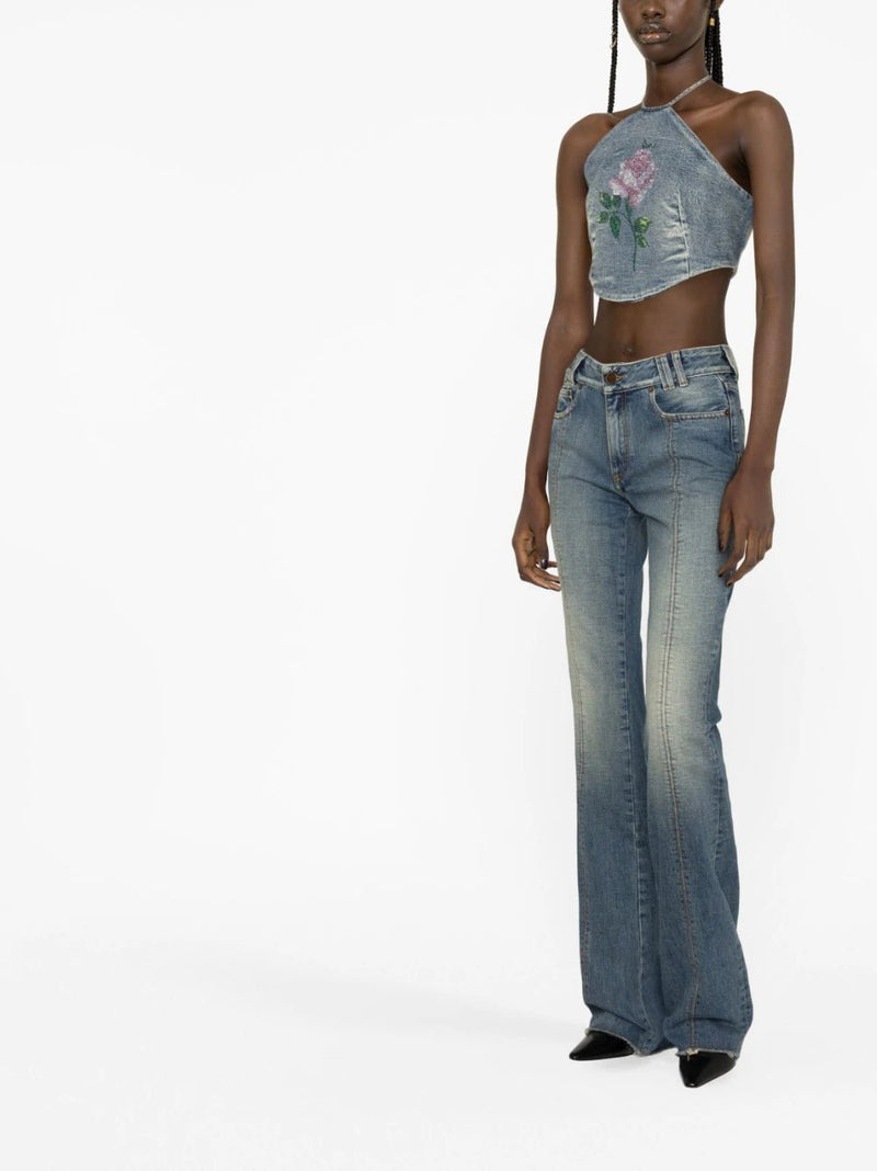 Alessandra Rich low-rise flared jeans - MYLISKAFASHION
