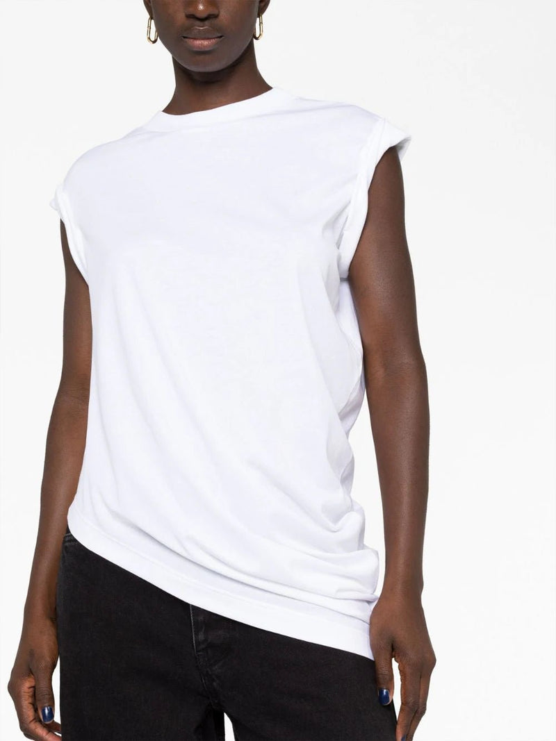 Alexander McQueen asymmetric cotton T-shirt - MYLISKAFASHION