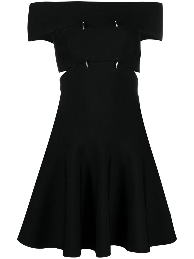 alexandre cut out mini dress ALEXANDRE VAUTHIER Black strass crystal bow tie cut out ruched mini dress