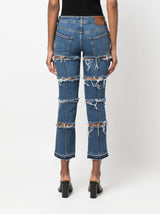 Alexander McQueen distressed cropped jeans - MYLISKAFASHION
