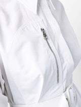 Alexander McQueen puff-sleeve belted cotton shirt dress - MYLISKAFASHION