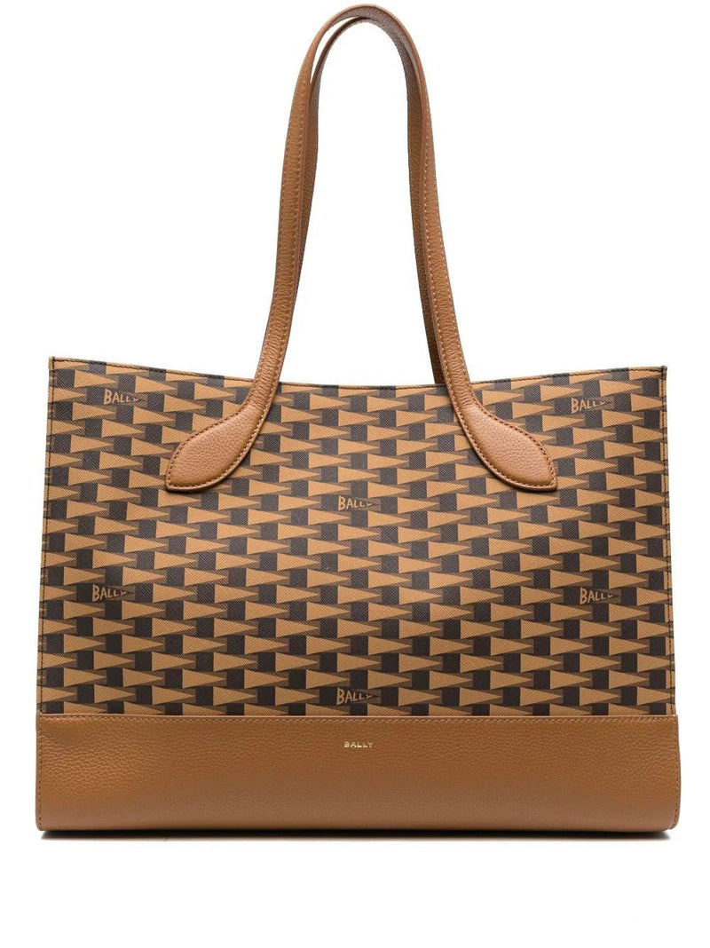 Bally geometric-pattern leather tote bag - MYLISKAFASHION