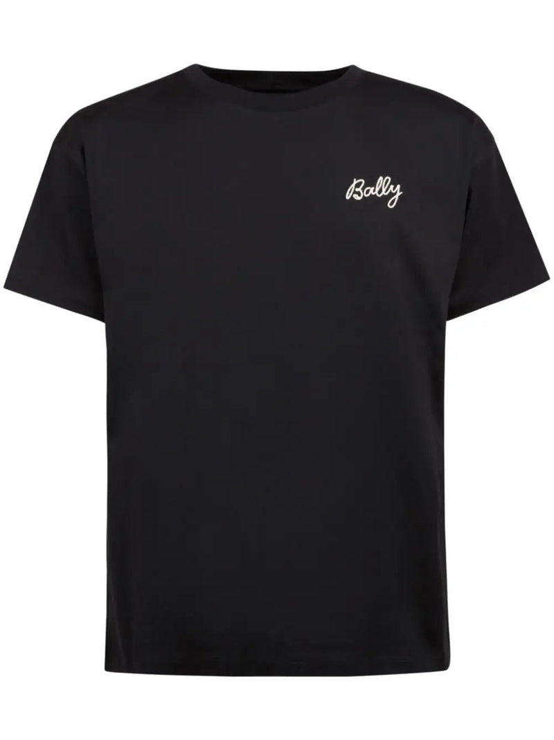 Bally logo-embroidered organic cotton T-shirt - LISKAFASHION