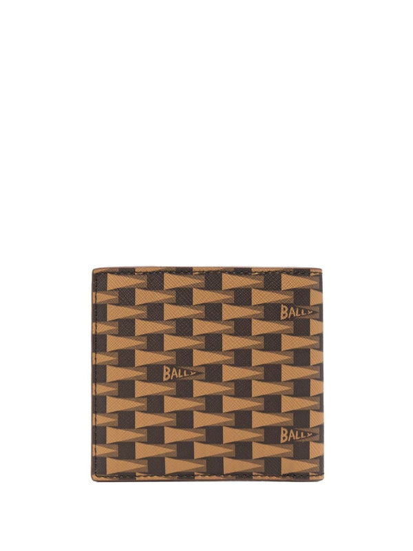 Bally monogram-pattern bi-fold leather wallet - MYLISKAFASHION