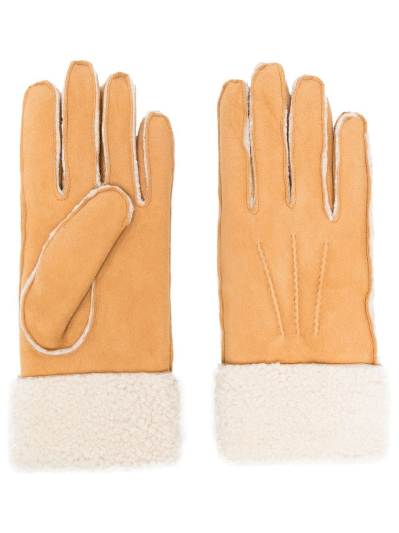 Bally shearling-trim suede gloves - MYLISKAFASHION