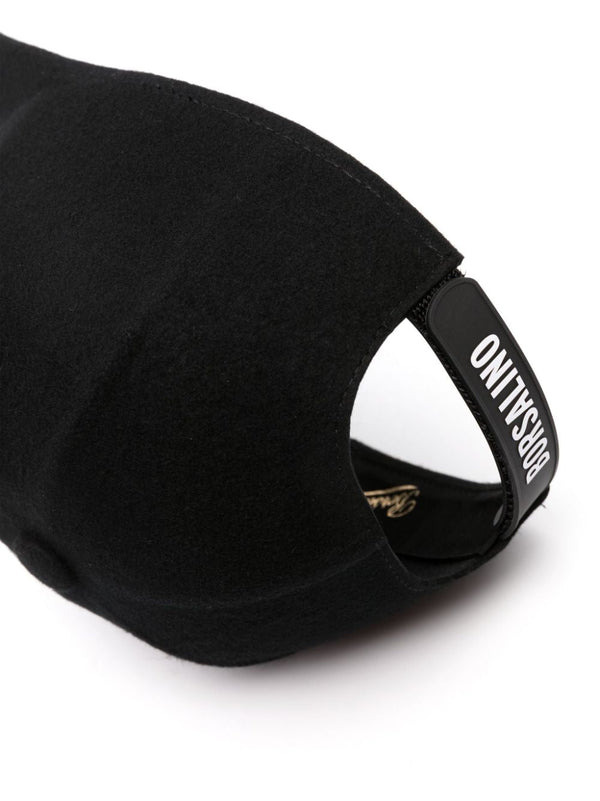 Borsalino logo-strap wool baseball cap - MYLISKAFASHION