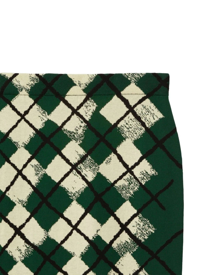 Burberry argyle intarsia-knit midi skirt - LISKAFASHION